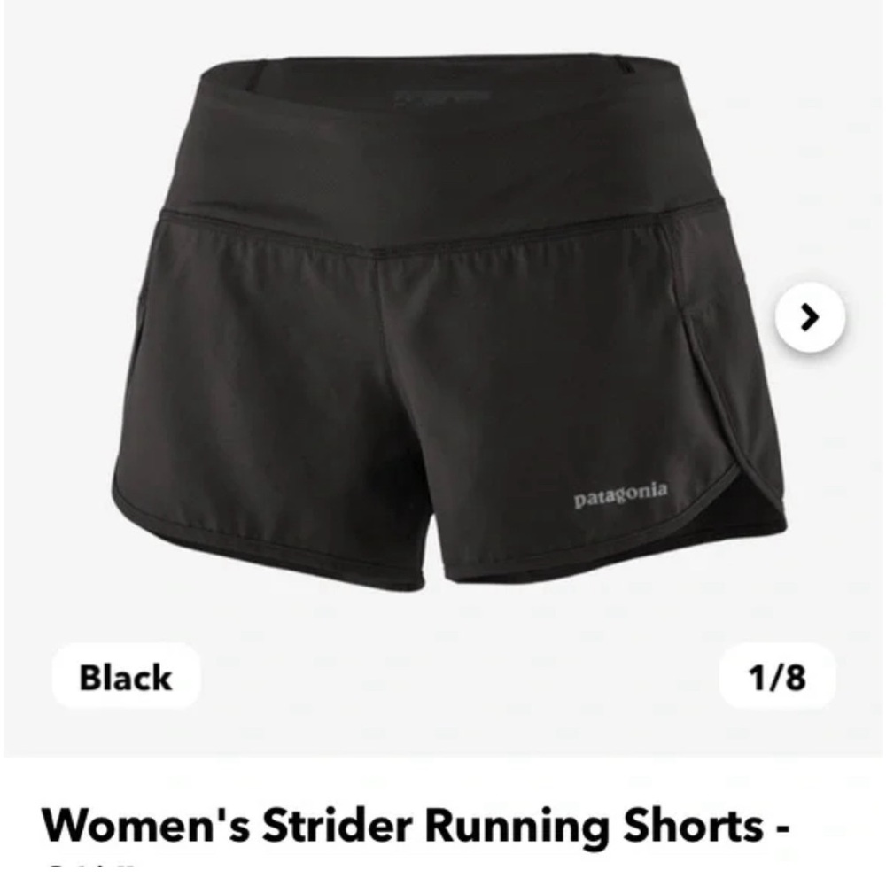 Patagonia women’s strider running shorts size Medium